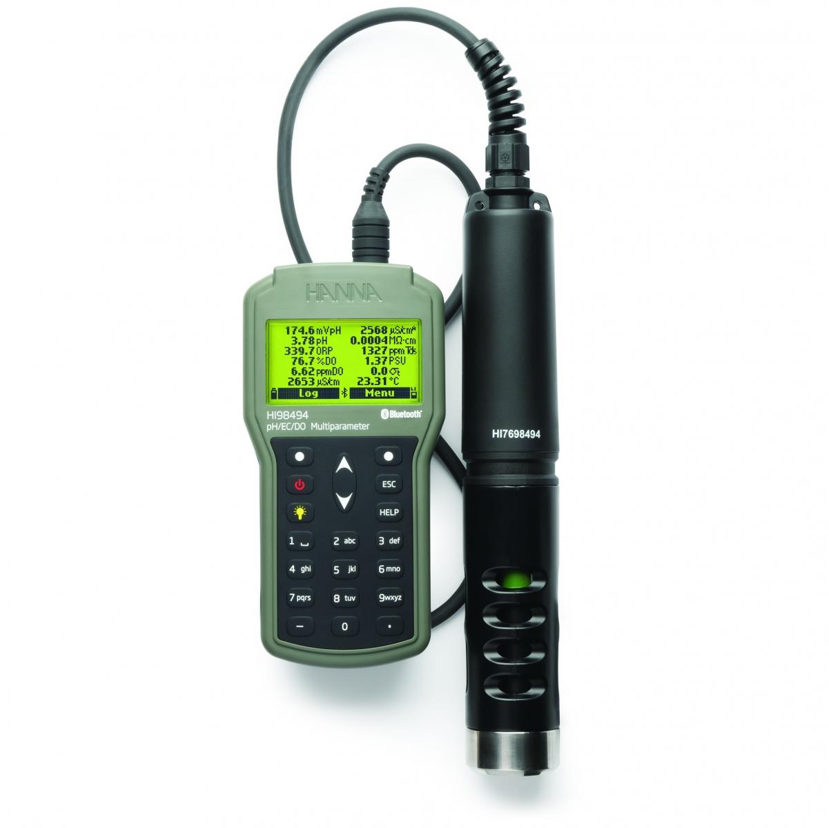 Máy Đo pH/ORP/Độ Dẫn/TDS/Độ Mặn/DO/Áp Suất/Nhiệt Độ Với Bluetooth HI98494
