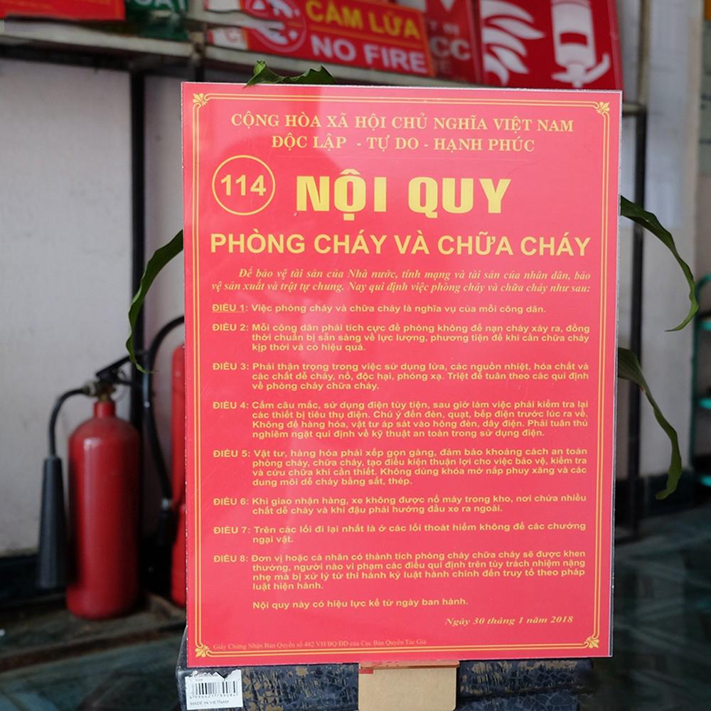 Biển : Nội quy phòng cháy, chữa cháy và cứu nạn, cứu hộ (theo mẫu TCT ban hành)